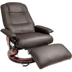 Cherbowing Electric Recliner Chair with Massage Function TV Chair Massage Chair with Reclining Function 360° Rotatable 150° Tilt Faux Leather Black/Brown (Brown)