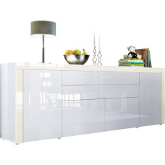 Vladon Sideboard Chest of Drawers La Paz V2 in White / White / Cream