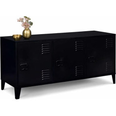 Idmarket - Sideboard mit 3 Türen Ester aus Holz und Metall, Schwarz