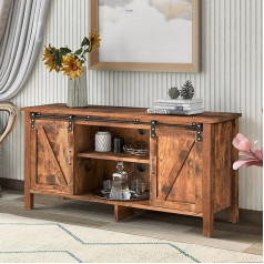 Generic TV Stand Sideboard Kitchen Cabinet Storage Cabinet Side Cabinet with 2 Sliding Doors Adjustable Shelf Open Shelves Living Room Dining Room Hallway Industrial Design Vintage Brown