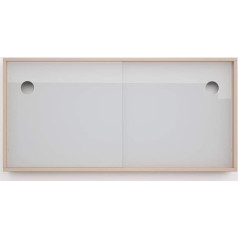 Superelch Sliding Door for Kallax Shelf, Acrylic Glass Doors, Glass Display Cabinet, Glass Door, Running Rail with Wooden Frame for Books, Decorative Collectibles (White)