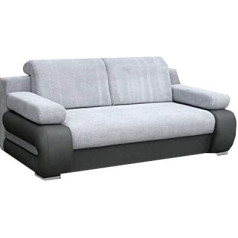 Meublo mb-moebel York - Couch with Sleeping Function, Pull-out Sofa Bed, living room couch bed sofa (Grey)