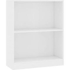 vidaXL Bookcase, 2 Compartments, Standing Shelf, Wall Shelf, Filing Shelf, Office Shelf, Multi-Purpose Shelf, Cupboard, Room Divider, White, 60 x 24 x 74.5 cm, Wood