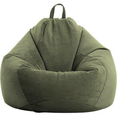 Jhld Cord Bean Bag Chair Cover, Bean Bag Chair Cover (without Filling), Extra Large Soft Bean Bag Cover for Children, Sofa Cover, Green, Width 80 x 90 cm