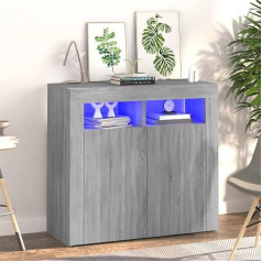 Vidaxl Bussandri Exclusive Sideboard with LED Lighting Sonoma Grey 80 x 35 x 75 cm