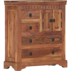 Vidaxl Solid Acacia Wood Sideboard with 4 Drawers 2 Doors Multi-Purpose Cabinet Chest of Drawers Sideboard Cabinet Side Cabinet Standing Cabinet 62 x 30 x 75 cm