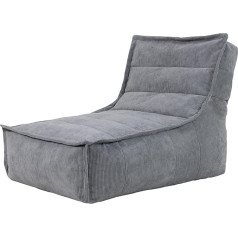 Icon Otto Lounger Bean Bag, Grey, Fine Cord Bean Bag, Large Bean Bag for Adults with Filling