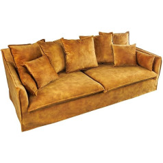 Riess Ambiente riess-ambiente.de Heaven Large 3-Seater Sofa 200 cm Mustard Yellow Velvet Washable Cover Sofa Couch