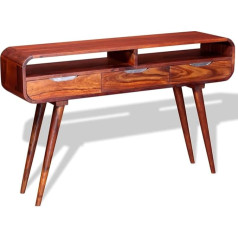 JUNZAI Console Table, Chest of Drawers, Side Table, Living Room Table, Side Shelf, Media Console, Side Table, Solid Wood, 120 x 30 x 75 cm