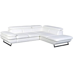 Mivano Prestige Faux Leather Corner Sofa, L-Shaped Modular Sofa with Ottoman and Adjustable Head and Armrests