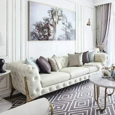 Jvmoebel Big Sofa Chesterfield Couch 4 Seat Cushion Couchen XXL Sofas Velvet Textile Furniture