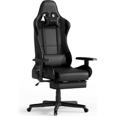 Game Hero Winner X1 Gaming Chair - Limited Edition with Footrest, Reclining Function and Height-Adjustable Armrests - Premium Ergonomic Office Chair for Gamers - Maximum Load 125 kg - PU Leather -