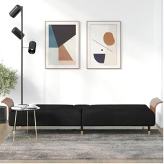 Enshey Sofa Bed with Drink Holders - Convertible Black Velvet Couch - Stylish and Comfortable - Perfect for Small Spaces - Sofa Bed with Drink Holders - Multifunctional Furniture] - Black