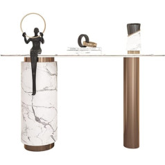 Chengbeautiful Entrance Console Table Italian Style Marble Console Cabinet Modern Minimalist Rock Slabs Entrance Viewing Platform Console Console (Color : Gold, Size : 120x35x80cm)