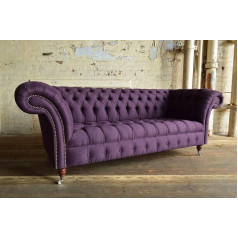 Jvmoebel Chesterfield Sofa 3 Seater Upholstery Designer Couchen Sofas Set 2016-053