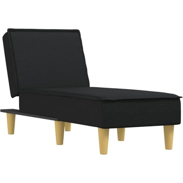 Vidaxl Chaise Longue, Sofa in 3 Positions for Sitting, Relaxing, Sleeping, Adjustable, Couch in Elegant Look, Lounger Sofa Bed, Lounge Sofa, Reclining Sofa, Black Fabric