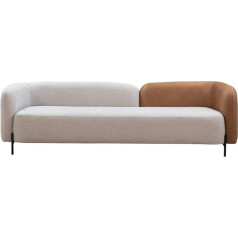 Casa Padrino Luxury Sofa Light Grey/Brown/Black 255 x 90 x H. 70 cm - Living Room Sofa - Living Room Furniture - Luxury Furniture - Luxury Furniture