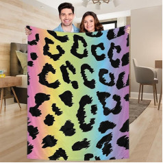 Ririx Überwurfdecke mit Giraffenmuster, bunt, für Bett, Couch, Sofa, Stuhl, Camping und Reisen, leichte Decke, Größe L (203,4 x 152,4 cm)