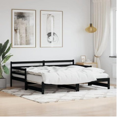 Zeyuan 836149 Extendable Day Bed 90 x 200 cm Solid Pine Wood Sofa Bed Daybed Sofa Bed Sofa Bed Sofa Bed Youth Bed Frame Bed Couch