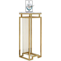 Eeshha Konsolentisch Konsolentisch, Marmor-Wohnzimmer-Beistelltisch, Heim-Korridor, gegen die Wand, dekorative Endansicht-Station, 32 x 11 x 32 Zoll/30 x 11 x 32 Zoll (Farbe: Gold, Größe: C (3er-Set))