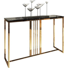 Generic Schmaler Konsolentisch, Korridor-Konsolentisch, Aufbewahrungsregal aus Edelstahl, Dekorationsmöbel für den Eingangsbereich, Schwarz und Gold, 80 x 30 x 80 cm