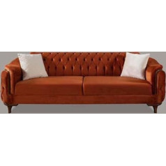 Jv Möbel 3 Seater Sofa 3 Seater Luxury Sofas Modern Fabric Furniture Design Brown