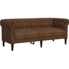 Vidaxl Chesterfield-Sofa 2-Sitzer Braun Stoff