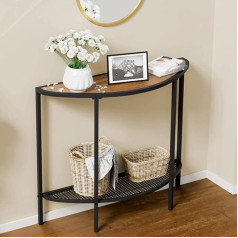Saygoer Half Moon Console Table 2 Tier Narrow Entrance Table with Storage Small Sofa Couch Mid Century Modern Tables for Living Room Entryway Hallway Office Simple