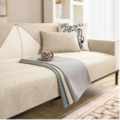 Hgtrh Sofa Cover Corner Sofa 4 and 3 Seater Couch Cover L Shape Non-Slip Cotton and Linen Sofa Covers Skin-Friendly Durable Sofa Protector Scratch Protection Sofa Protective Blanket