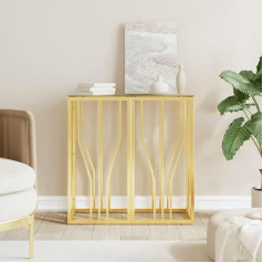 Tidyard Console Table Side Table Sofa Table Hallway Table Coffee Table Decorative Sideboard Entrance Table Narrow Wooden Table Exhibition Table for Living Room, Hallway, Golden 70 x 30 x 70 cm