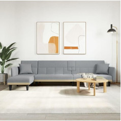 Lapooh Schlafsofa in L-Form Hellgrau 275x140x70 cm Stoff, Sofa Mit Schlaffunktion, Schlafcouch, Sofabett, Sofa Klein, Sofa Bed, Couchbett, Living Sofa, Sitzecke Wohnzimmer 3157229