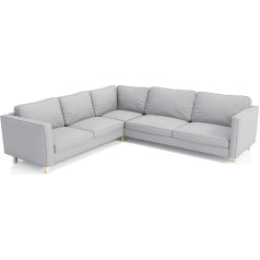 ‎Hometown Market The dense durable cotton cover Karlstad corner sofa cover (2 + 3/3 + 2) is specially designed for IKEA Karlstad sectional slipcover replacement (light grey)
