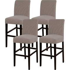NOPEXTO Bar Stool, Chair Covers, Protective Covers with Backrest, for the Kitchen, Breakfast Bar, Bar Stool, for Chair, Bar Stool, Bar Chair (Set of 4, Taupe)