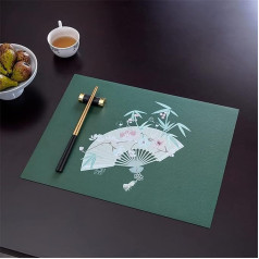 ‎Anvali Platzdeckchen-Set, Esstischmatten, 2-teiliges Heim-Esstischset Geschirr Retro-Platzset im chinesischen Stil Leder-Tischset Wind-Wärmeisolierungsmatte (Color : D, Size : 30 * 40cm) (Color : A)