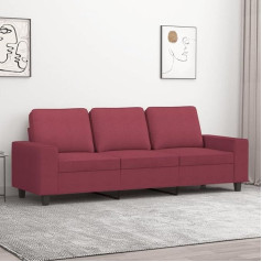 CIADAZ 3-Sitzer-Sofa Weinrot 180 cm Stoff, Loungesofa, Sofas & Couches, Relaxsofa, Couch für Wohnzimmer, Couch Mit Schlaffunktion - 359405