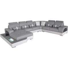 Jvmoebel Leather corner sofa corner living landscape set design modern couch sofas UForm G8015