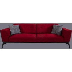 Jv Möbel Luxury Three Seater Modern Couch Furniture Red Couchen Sofas Fabric Textile