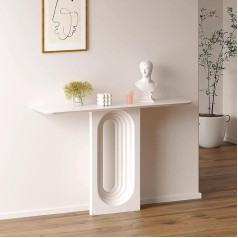 Isolay Console Entrance Table Country House, Accent Table with Curved Design, Sturdy End Table, Extra Long Entrance Table for Hallway, Living Room, Foyer, Bedroom (Color : White, Size : 130x34x90cm)