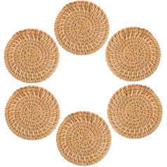 Aboofan 6st Untersetzer Kreis-tischsets Ländliche Einrichtung Esstischdekoration Rund Handdekor Tischsets Für Den Esstisch Kork Tischsets Rattan Tee-Set-Kissen Haushalt