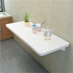 Wandklapptisch, Massivholz-Esstisch, Computertisch mit kleinem Raum, Schreibtisch für Kinder, helle Oberfläche, Multifunktion, weiß, 20 Größen optional (80 x 30/32 x 12 Zoll)