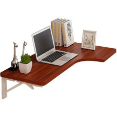 Lamxf-Computertisch Wall Drop Sheet Table Computer Desk Kitchen Dining Table Wall Integrated Desk Office Computer Workstation Table Teak Color Wall Table