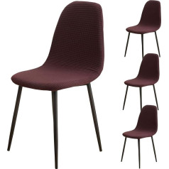 ‎Topchances TOPCHANCES Dining Chair Covers High Back Modern Retro Jacquard Oval Lounge Chair Seat Cover Kitchen Living Room Coffee Set of 4