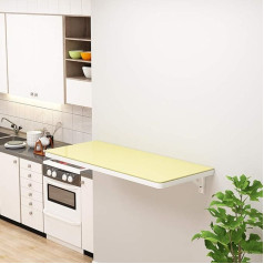 Massivholz-Wandtisch, Klapptisch, schwimmender Schreibtisch, für kleine Räume, Schlafzimmer, Badezimmer-Bartische, helles gehärtetes Glas, leicht zu reinigen, 3 Farben (60 x 40 cm, gelb)