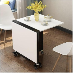 Folding Table Extendable 4-6 Person Industrial Fold-Down Dining Tables Folding Desks Folding Workbench for Small Spaces Bar Computer Laptop Dining Room Living Room (Far)