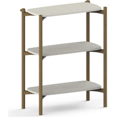 Keter FOM by KETER 3 Tier Base Modern Bookshelf Wall Mounting Shelving System Made with Sustainable Manufacturing - Perfect for Home Décor, Office Storage and Organization, White