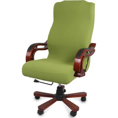 ‎Clgty CLGTY Stretch Swivel Office Chair Cover, Removable Computer Chair Cover, Non-Slip Jacquard Fabric, Boss Chair Cover, Chair Covers, Green, Large