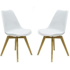 Cada Design Designbotschaft: Olbia Dining Room Chairs White / Oak Set of 2