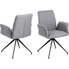 Pkline Nadine Dining Room Chair with Swivel Base Light Grey Dining Room Chair Kitchen Chair Armchair