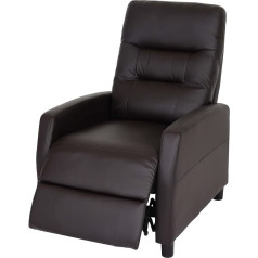 Mendler HWC-K52 TV Chair, Recliner Chair, Reclining Function, Faux Leather, Brown