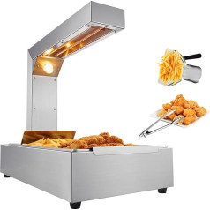 VEVOR 750 W Wärmebrücke Speisenwärmer 605 x 343 x 555 mm Pommes Frittenwanne, One-Touch-Bedienung Warmhaltegerät Elektro Pommes-Wärmer mit Lebensmittelclip Max. 50 ℃ Cafeteria, Snackbar usw.